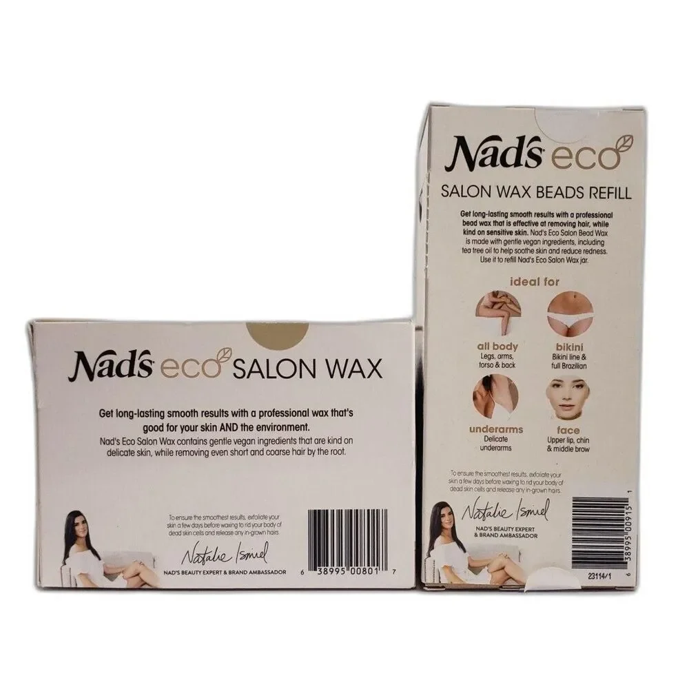 Nad's Eco Salon Wax 300g Wax Kit + Salon Wax Beads Refill 380g Hair Removal Set
